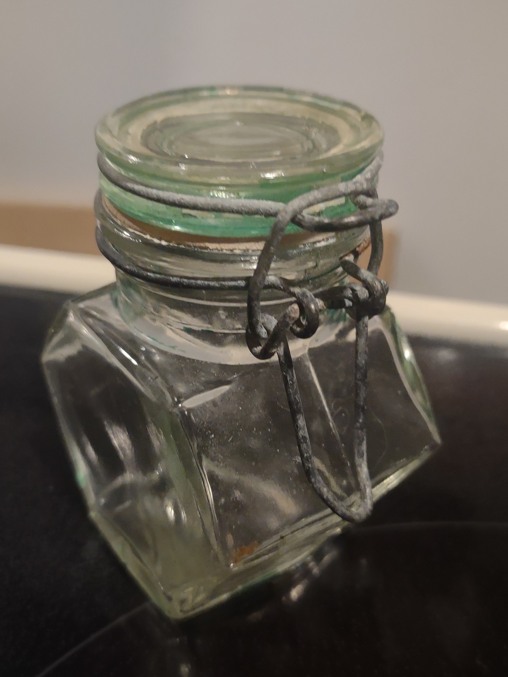 Clear Glass Clip-Top Jar with Hinged Wire Closure